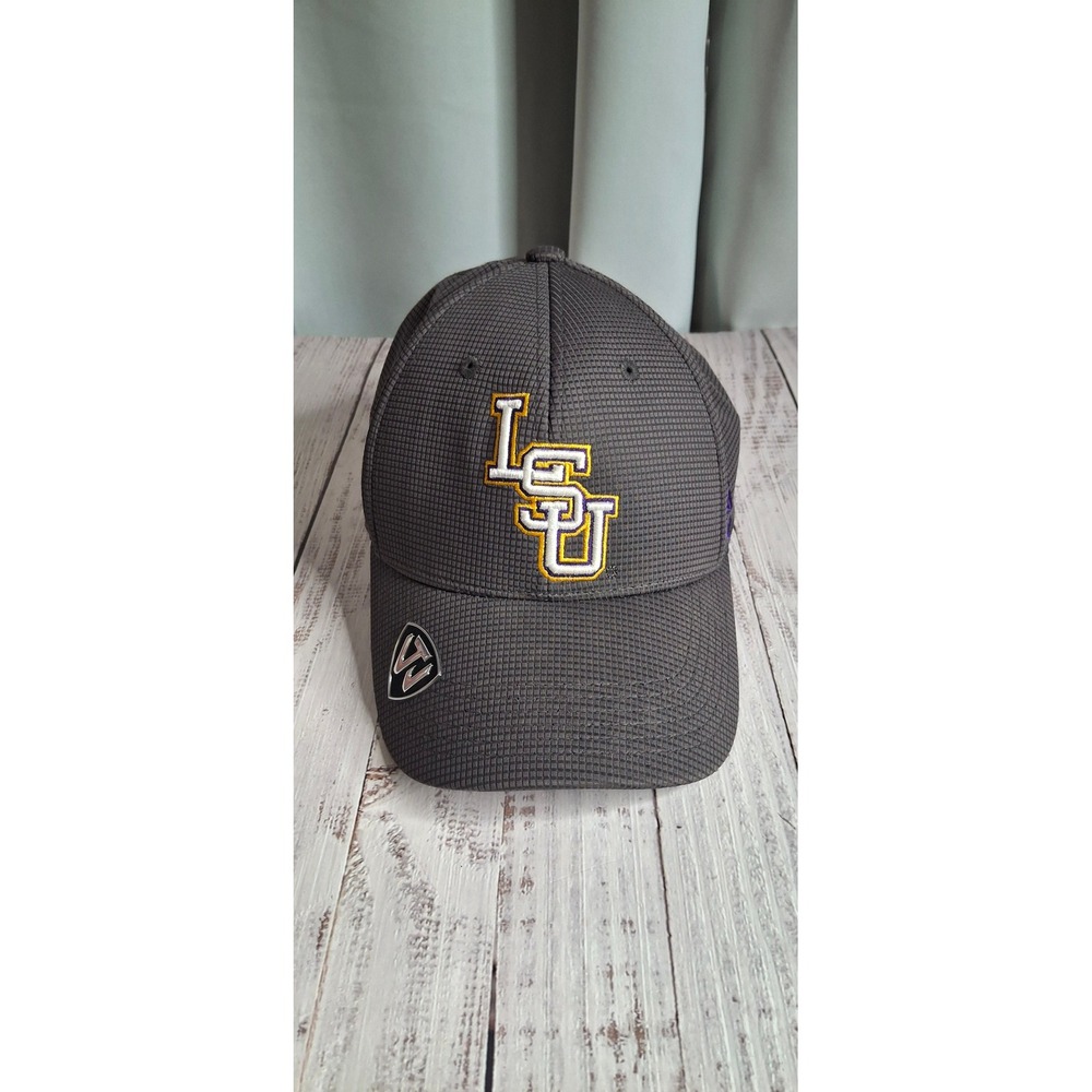 LSU Tigers Hat Top of the World Gray Waffle Memory Fit Baseball Cap One Size